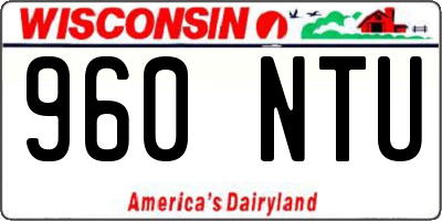 WI license plate 960NTU