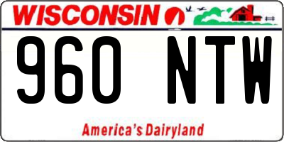 WI license plate 960NTW