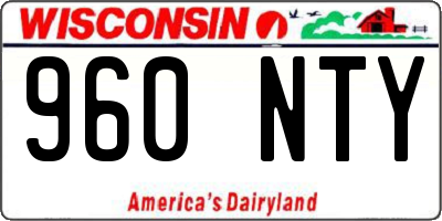 WI license plate 960NTY