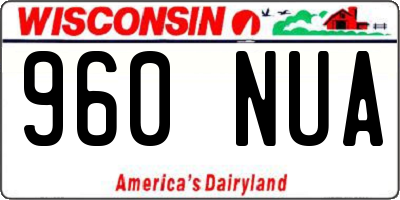 WI license plate 960NUA