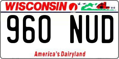 WI license plate 960NUD