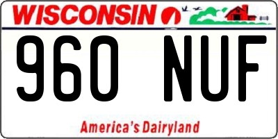 WI license plate 960NUF