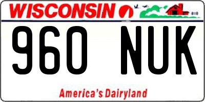 WI license plate 960NUK