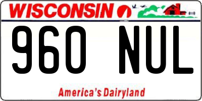 WI license plate 960NUL