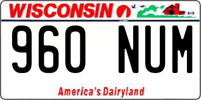 WI license plate 960NUM