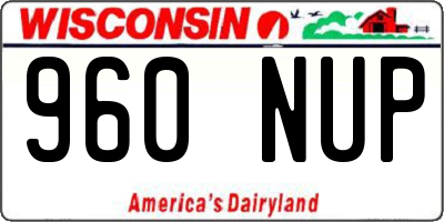 WI license plate 960NUP