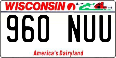 WI license plate 960NUU