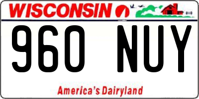 WI license plate 960NUY