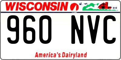 WI license plate 960NVC