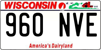 WI license plate 960NVE