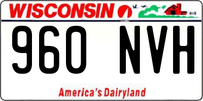 WI license plate 960NVH