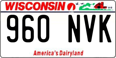 WI license plate 960NVK