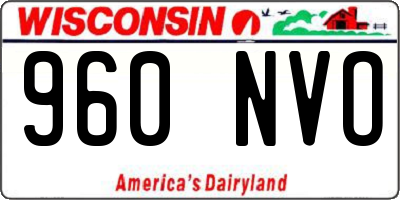 WI license plate 960NVO