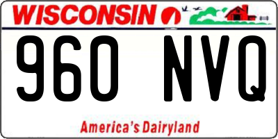 WI license plate 960NVQ