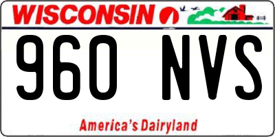WI license plate 960NVS