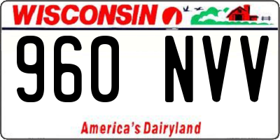 WI license plate 960NVV