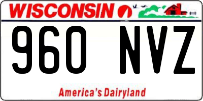 WI license plate 960NVZ