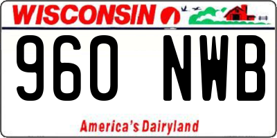 WI license plate 960NWB