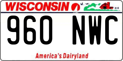 WI license plate 960NWC