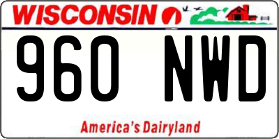 WI license plate 960NWD