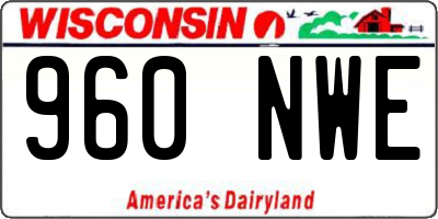 WI license plate 960NWE