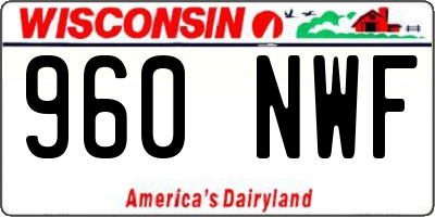 WI license plate 960NWF