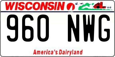 WI license plate 960NWG