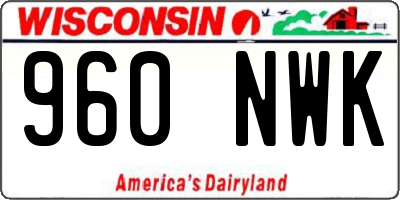 WI license plate 960NWK