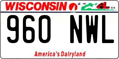 WI license plate 960NWL