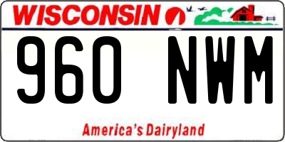 WI license plate 960NWM
