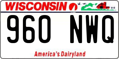 WI license plate 960NWQ