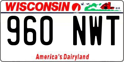 WI license plate 960NWT