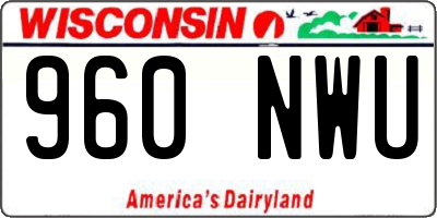 WI license plate 960NWU