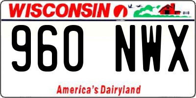 WI license plate 960NWX