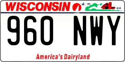 WI license plate 960NWY