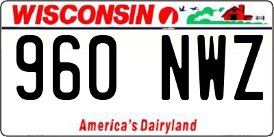 WI license plate 960NWZ