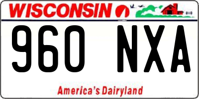 WI license plate 960NXA