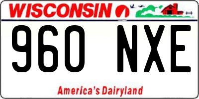 WI license plate 960NXE