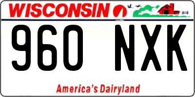 WI license plate 960NXK