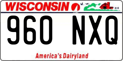 WI license plate 960NXQ