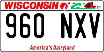 WI license plate 960NXV