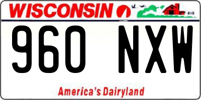 WI license plate 960NXW
