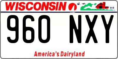 WI license plate 960NXY