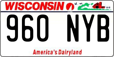 WI license plate 960NYB