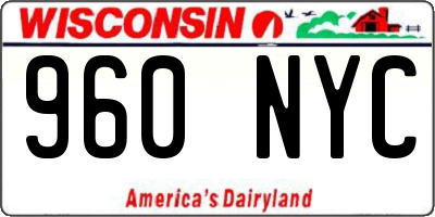 WI license plate 960NYC