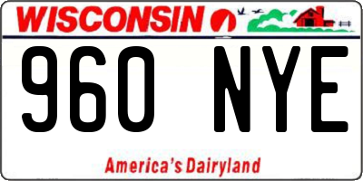 WI license plate 960NYE