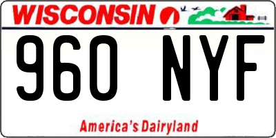 WI license plate 960NYF