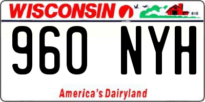 WI license plate 960NYH