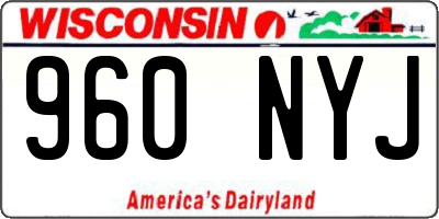 WI license plate 960NYJ