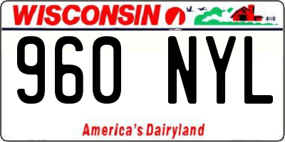 WI license plate 960NYL